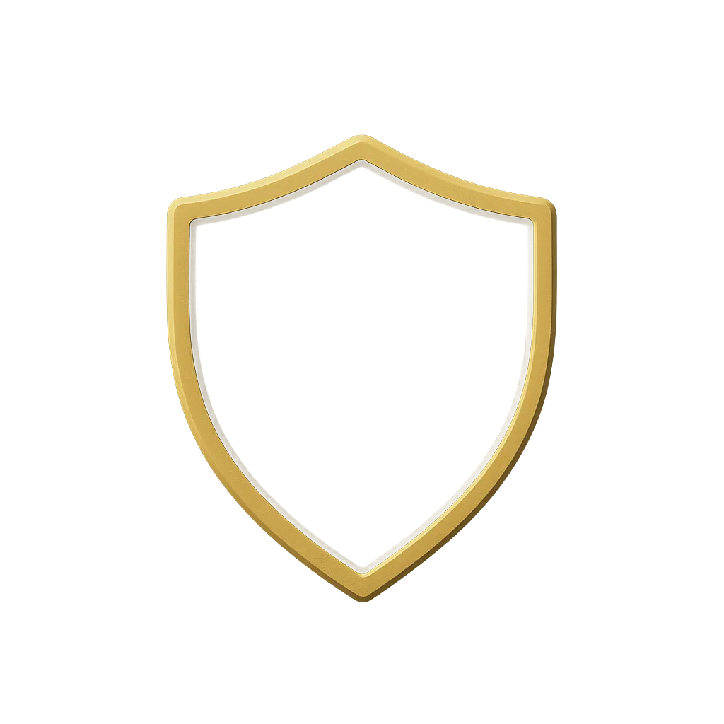 Create a small square trust-badge icon on a flat deep midnight navy background for an Australian online-casino information gu