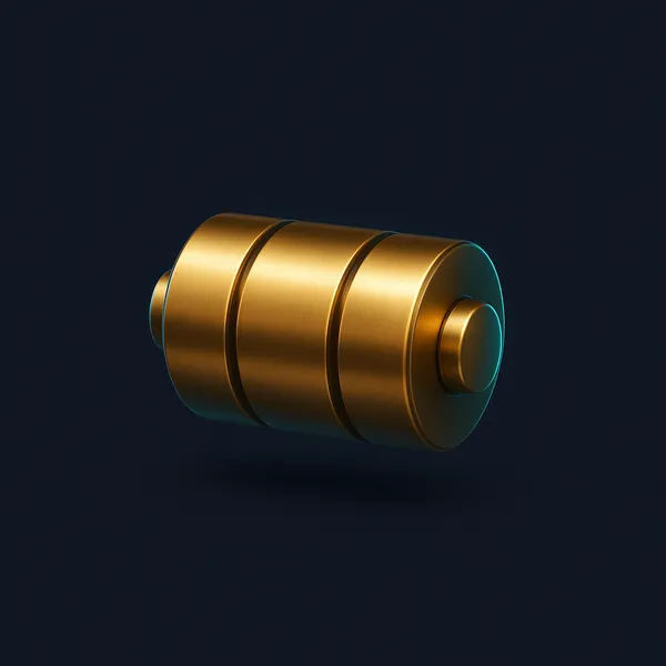 3D rendered antique gold casino bonus icon on deep navy background with cyan-teal rim light, premium offer card